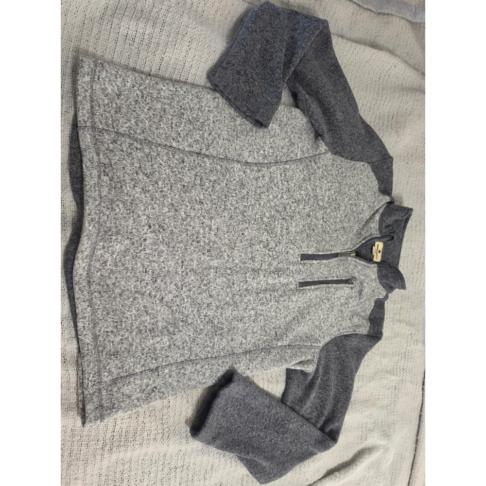 Woolrich Womens Gray Heathered Quarter Zip Fleece Pullover Sweater HMQ00385 M